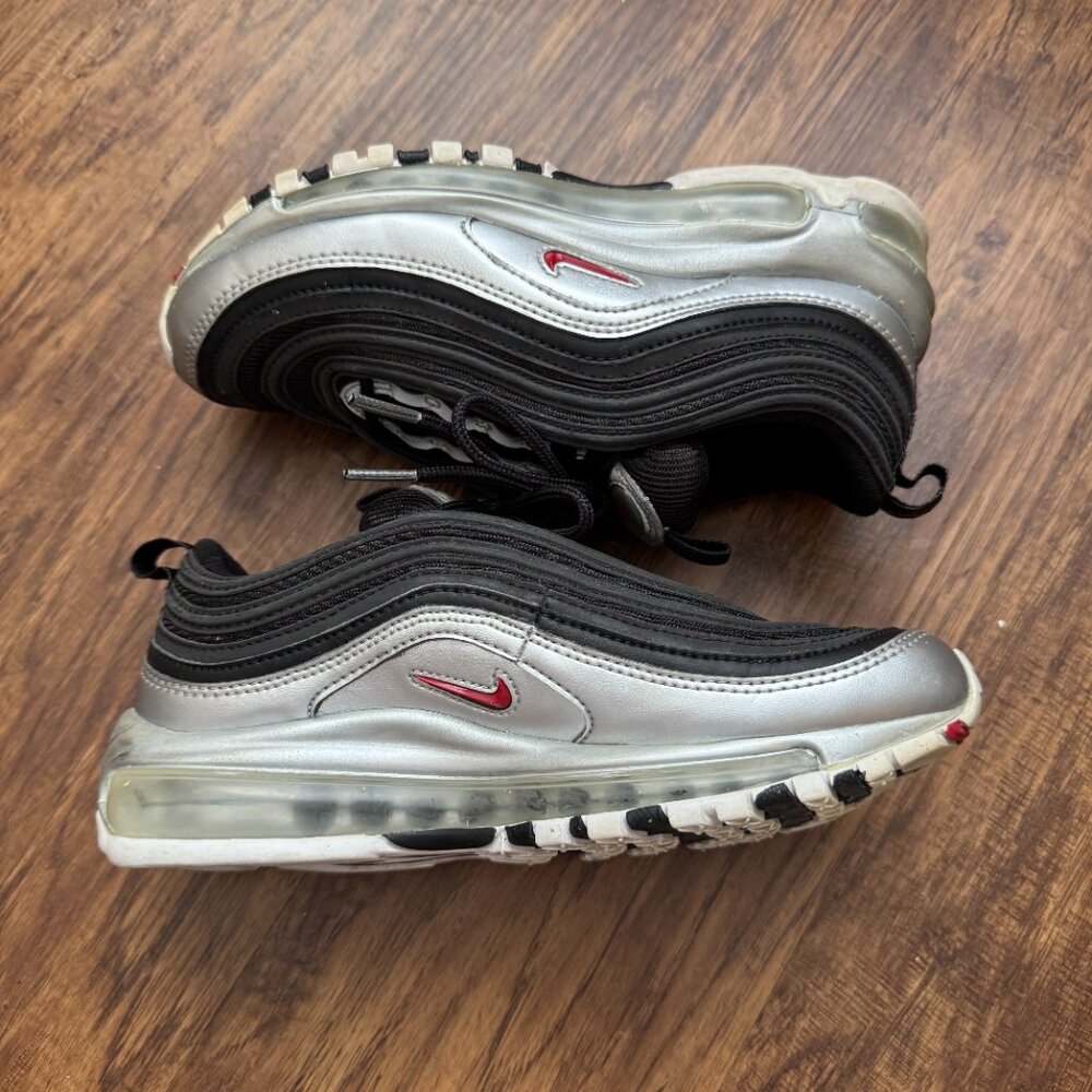 Nike Air Max 97 QS Black/Silver/Red AT5458-001 US Men’s Size 5 - Picture 4 of 7